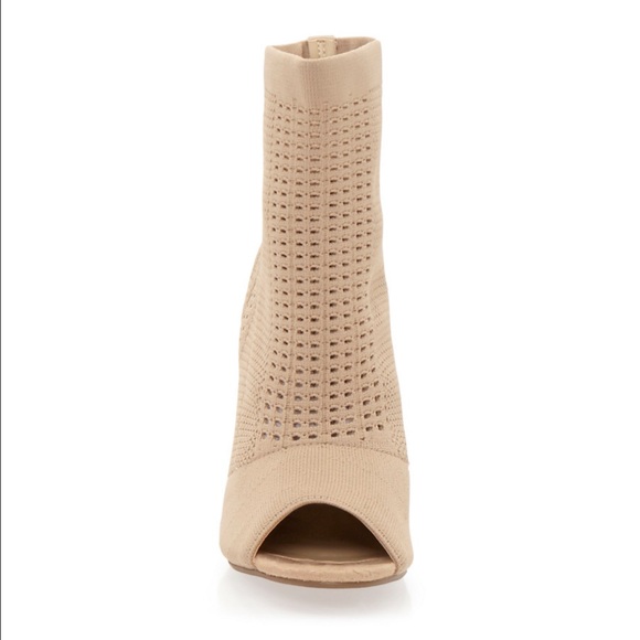 COPY - Knit Peep Toe Ankle Bootie heels - Picture 3 of 3